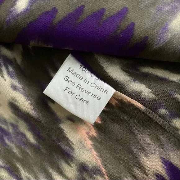 Parker silk abstract chevron print scoop neck tunic top medium - Picture 7 of 8